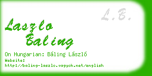laszlo baling business card
